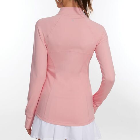 Lightbare Women’s Zip Up Athletic Jackets Lightweight Slim Fit with Pockets Thumb Holes for Workout Gym Running Yoga in Saudi Arabia