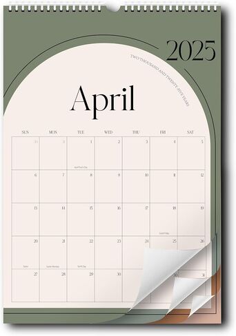 Aesthetic Monthly Wall Calendar 2024-2025 - Runs from July 2024 Until June 2025 – 8.5"x11" Vertical, Small Wall Hanging Calendar Planner for Office or Home Easy Organizing in Saudi Arabia