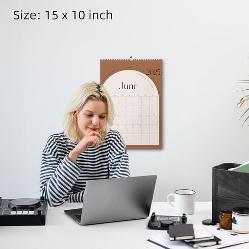 Aesthetic Monthly Wall Calendar 2024-2025 - Runs from July 2024 Until June 2025 – 8.5"x11" Vertical, Small Wall Hanging Calendar Planner for Office or Home Easy Organizing in Saudi Arabia