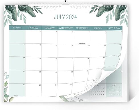 Aesthetic Monthly Wall Calendar 2024-2025 - Runs from July 2024 Until June 2025 – 8.5"x11" Vertical, Small Wall Hanging Calendar Planner for Office or Home Easy Organizing in Saudi Arabia