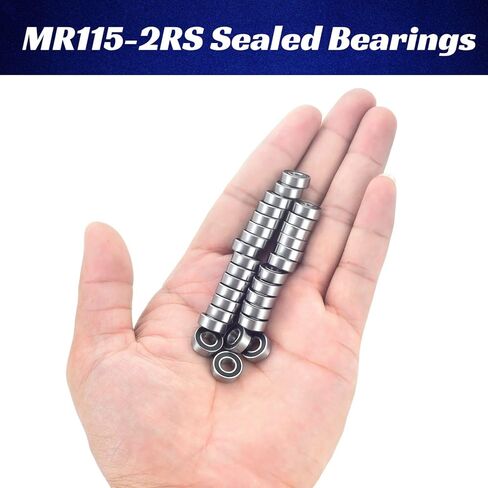 محامل MR115-2RS 5x11x4 مم محامل صغيرة مشحمة مسبقًا ومزدوجة المطاط مختومة MR115 2RS محمل كروي صغير (30 قطعة) in Kuwait