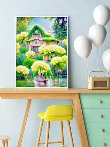 مجموعة طلاء ألماس DIY للبالغين، مجموعات طلاء ألماس 5D، لوحة فنية ماسية كاملة الحفر لتزيين جدران المنزل مقاس 12 × 16 بوصة زهور شفافة أرجوانية in Saudi Arabia