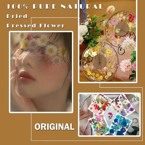 33Pcs Pink Pressed Dried Flowers for Resin, Real Natural Bulk Assorted Dry Floral Leaves for DIY Art Crafts, Epoxy Molds, Jewelry, Soap, Candle Making, Nails Decors in Saudi Arabia