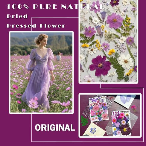 33Pcs Pink Pressed Dried Flowers for Resin, Real Natural Bulk Assorted Dry Floral Leaves for DIY Art Crafts, Epoxy Molds, Jewelry, Soap, Candle Making, Nails Decors in Saudi Arabia