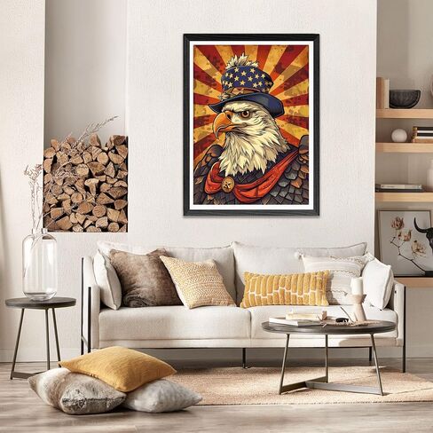 Biishow Diamond Art Kits for Adults Eagle - 30x40cm Diamond Art Painting Accessories Animal Full Drill Round Rhinestone Cross Stitch Embroidery Canvas, Ideal for DIY Craft & Home Wall Decor in Saudi Arabia