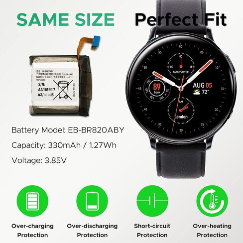 SM-R810 SM-R815 For Galaxy Watch (42mm) / Gear S4 Battery Replacement, EB-BR810ABU Battery Compatible with Samsung Galaxy Watch 1st 42mm (Gear S4), with Installation Instruction & Repair Tools in Saudi Arabia