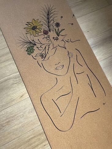 Eco-Friendly, Non-Toxic Cork Yoga Mat. Sweat Resistant, Non-Slip Flat Mat. Ideal for Hot Yoga, Bikram, Vinyasa, Power, Pilates, HIIT Workouts. (72" x 26" x 4mm) in Saudi Arabia