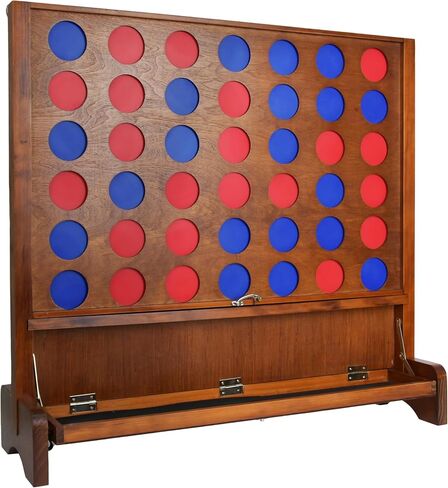 SPORT BEATS Giant Wooden Portable 4 in a Row with Folding Tray to Catch Coins - Set up on The Ground or Hang on The Wall Connect Game in Saudi Arabia