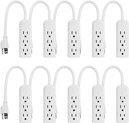 Uninex PS28E WTv2 Compact Grounded 3-Outlet Power Strip ETL Listed, 1-Foot, 24-Pack in Saudi Arabia