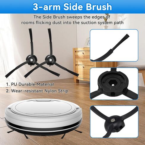 26Pack S8 Accessories Kit Replacement Part Compatible with Roborock S8 Pro Ultra Robot Vacuum Cleaner with 2 Roller Brushes,4 Filter,6 Mop Pad,6 Side Brushes,1 Clean Brush,4 Dust Bag,3 Maintenance Kit in Saudi Arabia