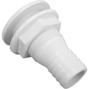 Keenso Boat Thru Hull Connector, 1?1/2in Thru Hull Fitting Straight ABS Hose Connector Accessory Boats Marines(White) Boat/Yacht Spare Parts