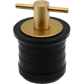 Vinland Marine Brass T Handle Drain Plug Ø1 or Ø1-1/4, Bilge Plug for Boat, Jon Boat Plug, Boat Water Plug, 1 inch Boat Drain Plug, Boat Drain Plug 1 1/4 inch, Boat Plugs 1 inch, Lund Boat Plug