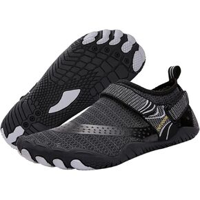 deenor Adjustable Water Shoes for Men Quick Dry Wide Toe Aqua Shoes for Swim Beach Surf