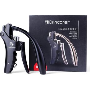 Vertical Lever Corkscrew with Non-Stick Worm, Compact Rabbit Wine Opener Wine Bottle Opener with built-in Foil Cutter
