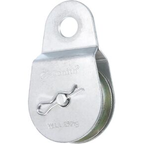 uxcell Fixed Eye Steel Pulley 94mm Single Pulley Block, Iron Hanging Wire Towing Wheel, Cable Rope Runner Pulley Roller in Zinc Plated