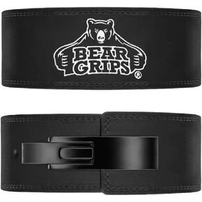 Bear Grips 10mm Suede Leather Lever Weight Lifting Belt, Perfect for Gym, Squats, Weights, For Men and Women, Gym Accessories, Powerlifting Belt, Deadlifts, Bodybuilding (Black)