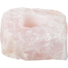 | Candle Holder | Rose Quartz | Large | 1 Pc | Raw Crystal Decor, Tea Light, Healing Stone, Reiki, Chakra, Yoga, Meditation Accessories in Kuwait