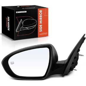 A-Premium Passenger Side Power Door Mirror - Compatible with Kia Optima 2014-2015 - Heated Manual Folding Black Outside Rear View Mirror w/Turn Signal - Replace# 876204C500