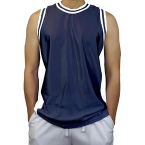 Men's 3-Stripes Basketball Gym Workout Athletic Tank Tops Shirts Mesh Jersey Uniform Made in USA
