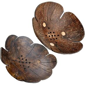 2pcs Coconut Shell Storage Bowl Candy Container Nuts Holder Key Container Painted Bowls Snacks Bowl Plate Pasta Containers Coconut Shell Candy Holder Mixing Bowl Household Bamboo