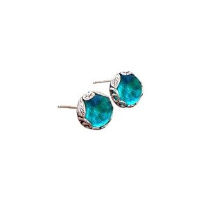 Recycled Vintage Mason Jar Sterling Silver Botanical Collection Stud Earrings