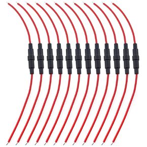 12PCS Inline Screw Type Fuse Holder 5x20 Fuse Tube Sleeve with Wire Leaded Sleeve 18 Gauge Wire for Household Appliances and Electronic Appliances and Automobiles