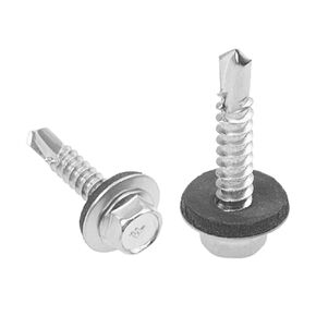 120Pcs #10x3/4'' Self Drilling Screws with Rubber Washer, 410 Stainless Steel Roofing Screws Hex Head Self Tapping Screws with EPDM Washer