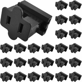 25 Pack SPT-1 Vampire Male Plug Slip Plug Zip Plug Gilbert Plug Male Plug for Christmas Lights Sets (SPT-1 Black Male) in Saudi Arabia