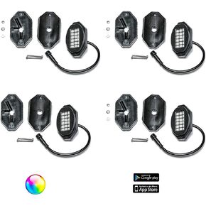 187 Style Rock Lights with Control Harness - UTV/Boat/Truck (8 Pod)