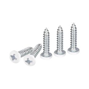 ST4x14mm White Screws 50Pack - Zinc Plated Carbon Steel Pan Head Phillips Sheet Metal Screw Self-tapping Screw Wood Screws