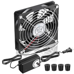 3x120mm Fans Version, High-Airflow DC 12V Cooling Fan with AC 110V 120V Speed Controller, 360x120x25mm Cooling Fans,Ideal for DIY Cabinet, Chassis, Server, Workstation Cooling, and Plant Ventilation
