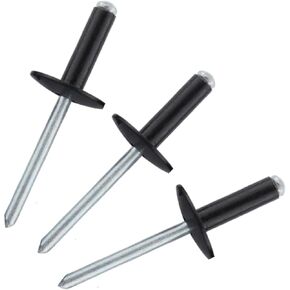 50pcs 3/16" x 3/4" Large Flange Aluminum Blind Rivets, 4.8 x 20mm Pop Rivets, Black