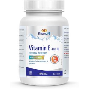 MapleLife Nutrition Vitamin E 400IU - Natural - 100 softgels