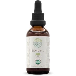 Elderberry B120 Alcohol-Free Herbal Extract Tincture, Concentrated Liquid Drops Natural Elderberry (Sambucus Nigra) Dried Berry 4 fl oz