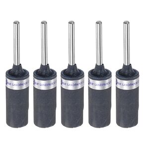 HARFINGTON 5pcs Abrasive Sandpaper Rolls 600 Grit 3mm Shank Sanding Drums Sleeves Cylinder Grinding Head for Woodworking Glass Metal Polishing
