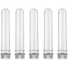 5 Pcs Clear Plastic Test Tubes Transparent Test Bottles Party Favor Candy Tubes Bath Salt Vials Seed Beads Storage Tubes with Caps for Small Items 30ml