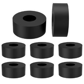8Pcs Multi-Purpose Rubber Spacers, 1 Inch OD x 3/8 Inch ID x 1/2 Inch Thickness Anti Vibration Round Solid Rubber Bushing Washers Isolation Pads for Car Accessories, Motor, Home, Screws, Bolts