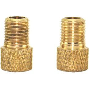 2Pcs Gold Presta Valve Adaptors, Convert Presta to Schrader Adapter for Bike, Inflate Tire Using Standard Pump or Air Compressor, Decorative Bicycle Valve Caps