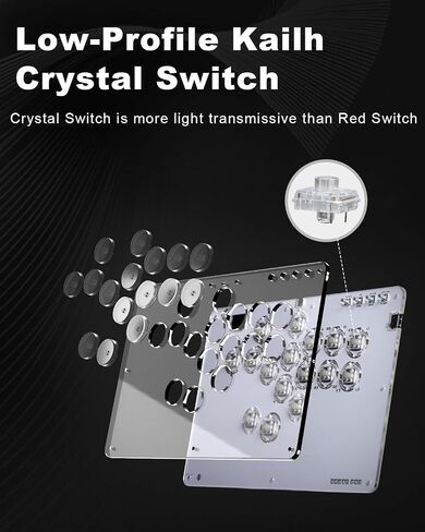 Leverless Controller Arcade Stick CosmoxGaming T12-C: Leverless Arcade Stick with Turbo,Leverless Controller for PC/PS3/PS4/Switch Game,Crystal Low-Profile Switch Arcade Stick Support Hot Swap & SOCD in Saudi Arabia