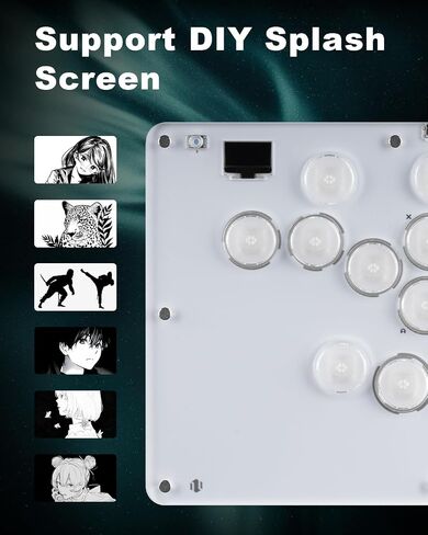 Leverless Controller Arcade Stick CosmoxGaming T12-C: Leverless Arcade Stick with Turbo,Leverless Controller for PC/PS3/PS4/Switch Game,Crystal Low-Profile Switch Arcade Stick Support Hot Swap & SOCD in Saudi Arabia