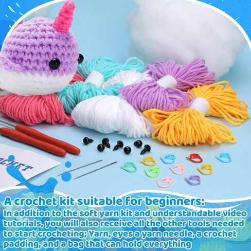 Generic Crochet Kit for Beginners, Beginner Knitting Kit for Adult Kids with Step-by-Step Video Tutorials and YDIY Crochet Kits Kids Knitting Supplies, Potato Kit with Placard, brown in Saudi Arabia