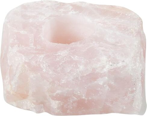 | حامل شمعة | روز كوارتز | كبير | 1 قطعة | ديكور كريستال خام، ضوء الشاي، حجر الشفاء، الريكي، الشاكرا، اليوغا، ملحقات التأمل in Kuwait