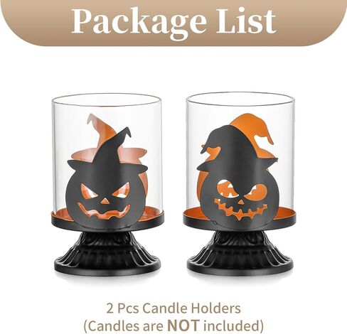Sziqiqi Halloween Pumpkin Candle Holder: Tea Lights Candle Holder Pumpkin Decorations for Table Centerpieces Halloween Decorations Indoor for Party Fireplace Mantel in Saudi Arabia