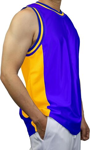 Men's 3-Stripes Basketball Gym Workout Athletic Tank Tops Shirts Mesh Jersey Uniform Made in USA in Kuwait