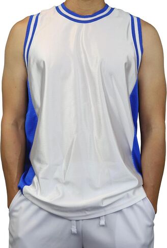 Men's 3-Stripes Basketball Gym Workout Athletic Tank Tops Shirts Mesh Jersey Uniform Made in USA in Kuwait