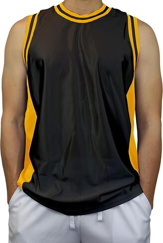 Men's 3-Stripes Basketball Gym Workout Athletic Tank Tops Shirts Mesh Jersey Uniform Made in USA in Kuwait
