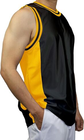 Men's 3-Stripes Basketball Gym Workout Athletic Tank Tops Shirts Mesh Jersey Uniform Made in USA in Kuwait
