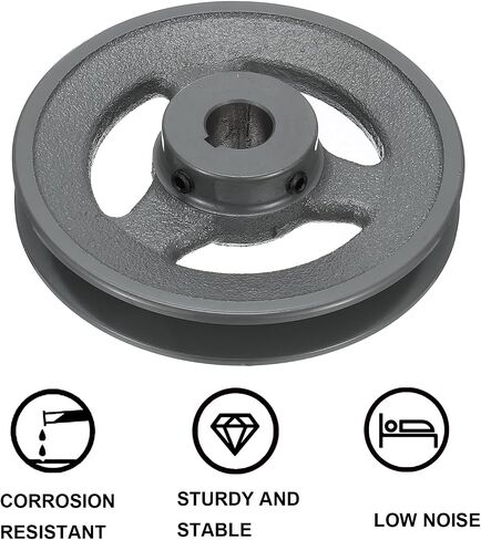 uxcell BK55-5/8 V-Belt Sheave 5/8 "تتحمل 5.25" OD مفردة الأخدود الويب Sheave بالملل إلى الحجم، الحديد الزهر، قسم الحزام لحزام 3L أو B in Saudi Arabia