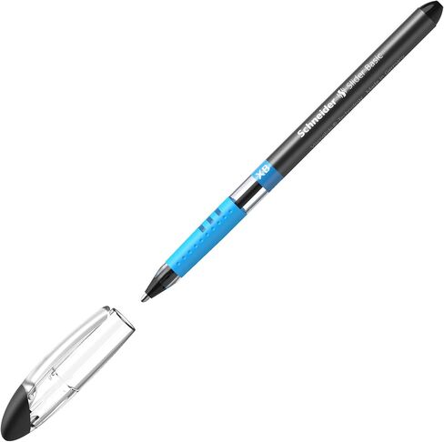 Schneider Slider Basic XB (Extra Broad) Ballpoint Pen, 1.4 mm, Transparent Barrel, Assorted Ink Colors, Pack of 8 Pens (151298) in Saudi Arabia