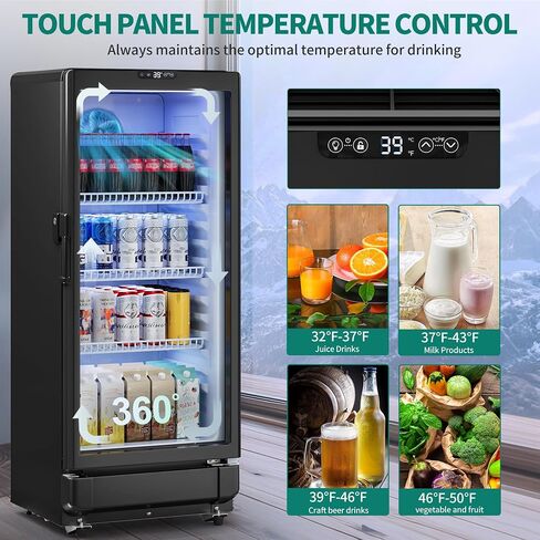 YITAHOME 6 CU.FT. Commercial Beverage Display Refrigerator with Single One Glass Door, Drink Beer Fridge Cooler for Office Garage Bar Gym with Customize Lightbox & Locking in Saudi Arabia